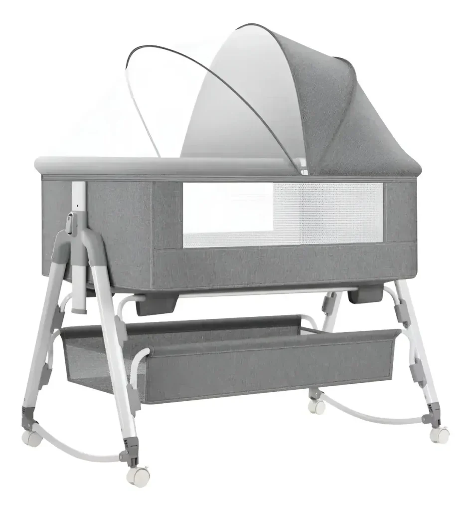 Cuna mecedora 4 en 1 gris